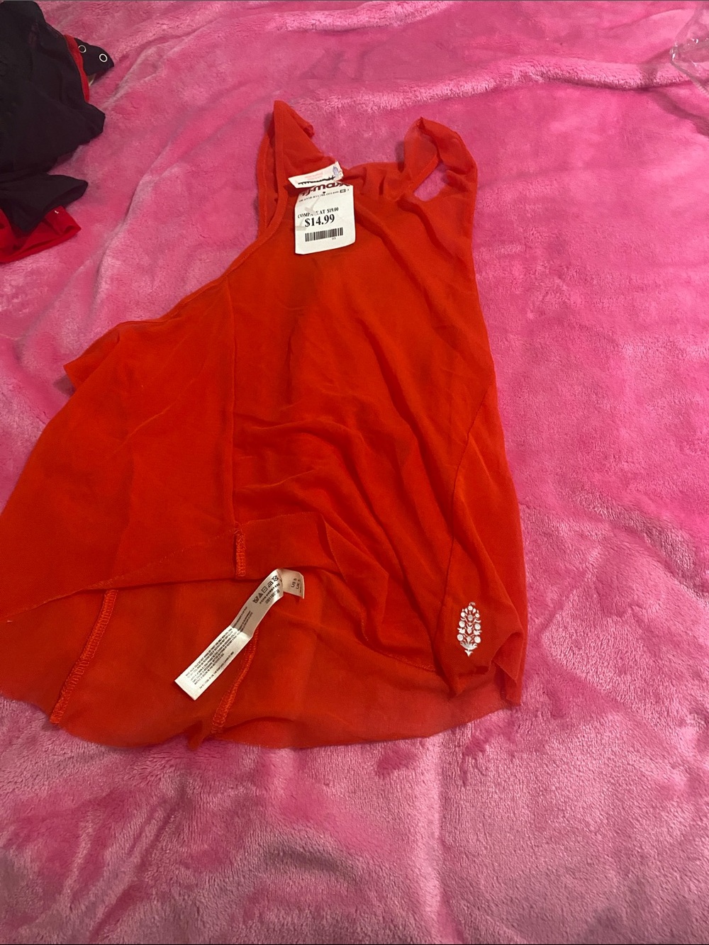Women's Red Sleeveless Camisole Tank Top